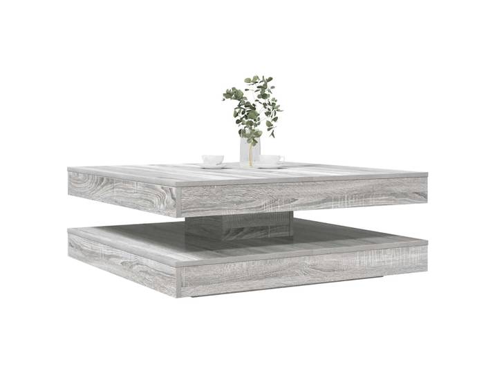 vidaXL Couchtisch 360-Grad Drehbar Grau Sonoma 90x90x34,5 cm
