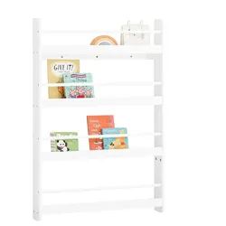 KINDERREGAL mit 4 Fächern Bücherregal Weiß 80x12x118cm