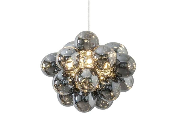 Suspension en verre gris fumé 40 cm