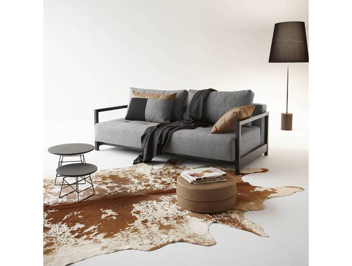 Schlafsofa Bifrost Deluxe Webstoff Grau Stoff Twist 210 x 70 x 162cm Retro