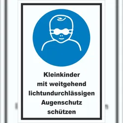 HB-Druck Kleinkinder mit weitgehend lichtundurchlässige Augenschutz schützen Schild A3 (297x420mm)