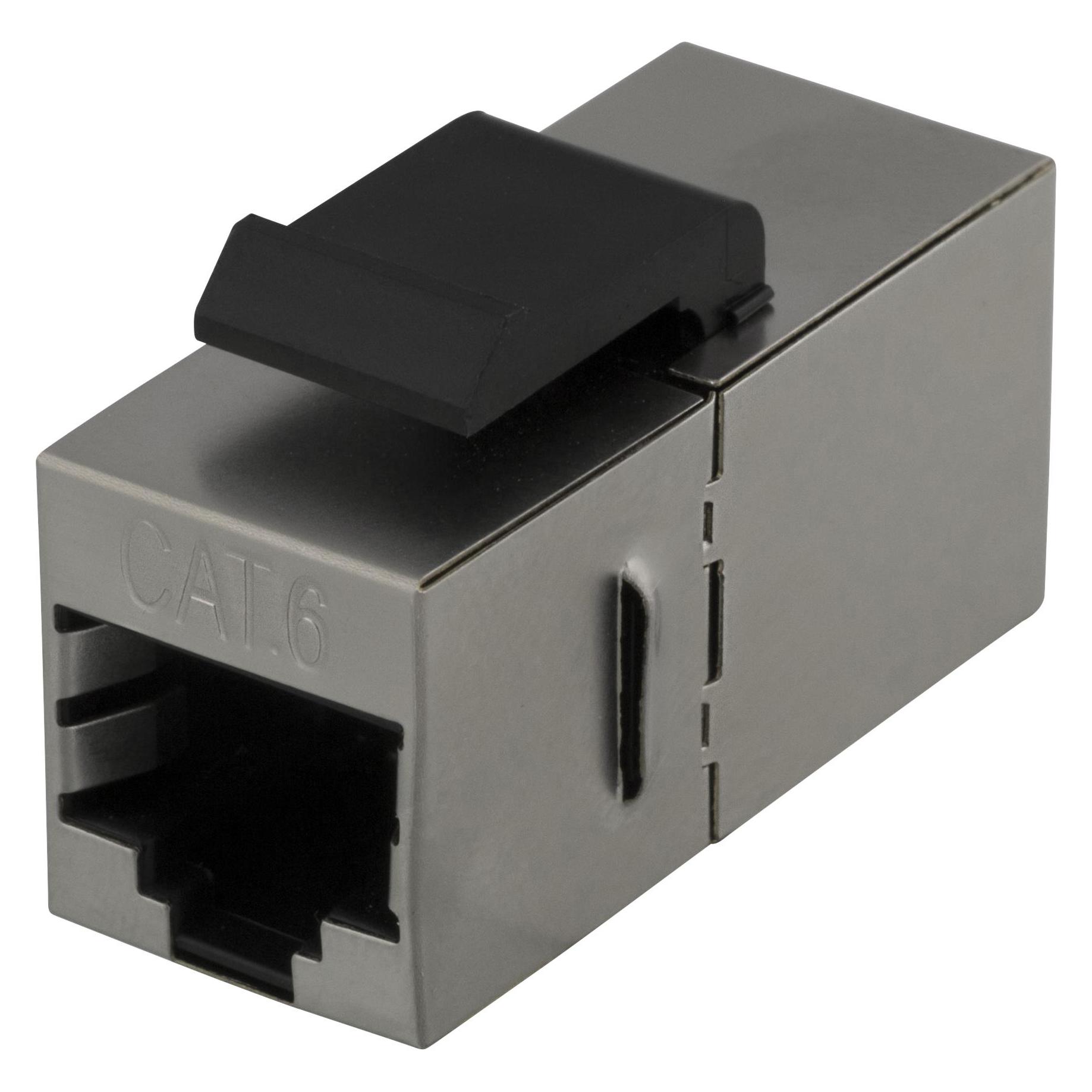 Deltaco Cat6 Keystone coupler shielded 2xRJ45 plastic 180 metal (Keystone Modul) (MD-126)