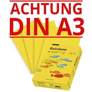 Papyrus Kopierpapier Rainbow 88042390, A3, 80g/qm, intensivgelb, 500 Blatt