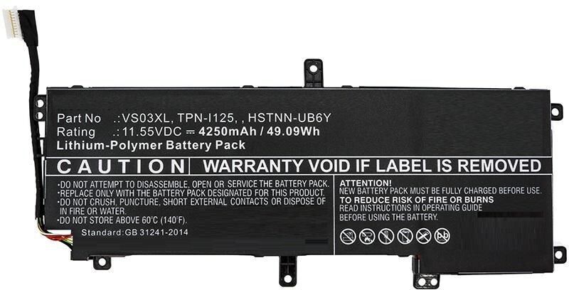 CoreParts MBXHP-BA0228 Replacement Battery for HP Envy 15-AS000 Series, 11.55V 4250mAh, 49.09Wh, Black