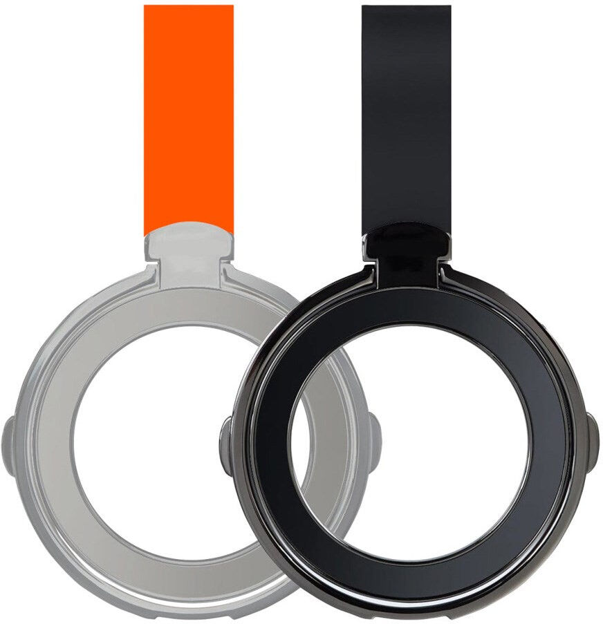Magnetisk Finger Ring - 4smarts - MagSafe Kompatibel - 2 stk - Sort / Orange