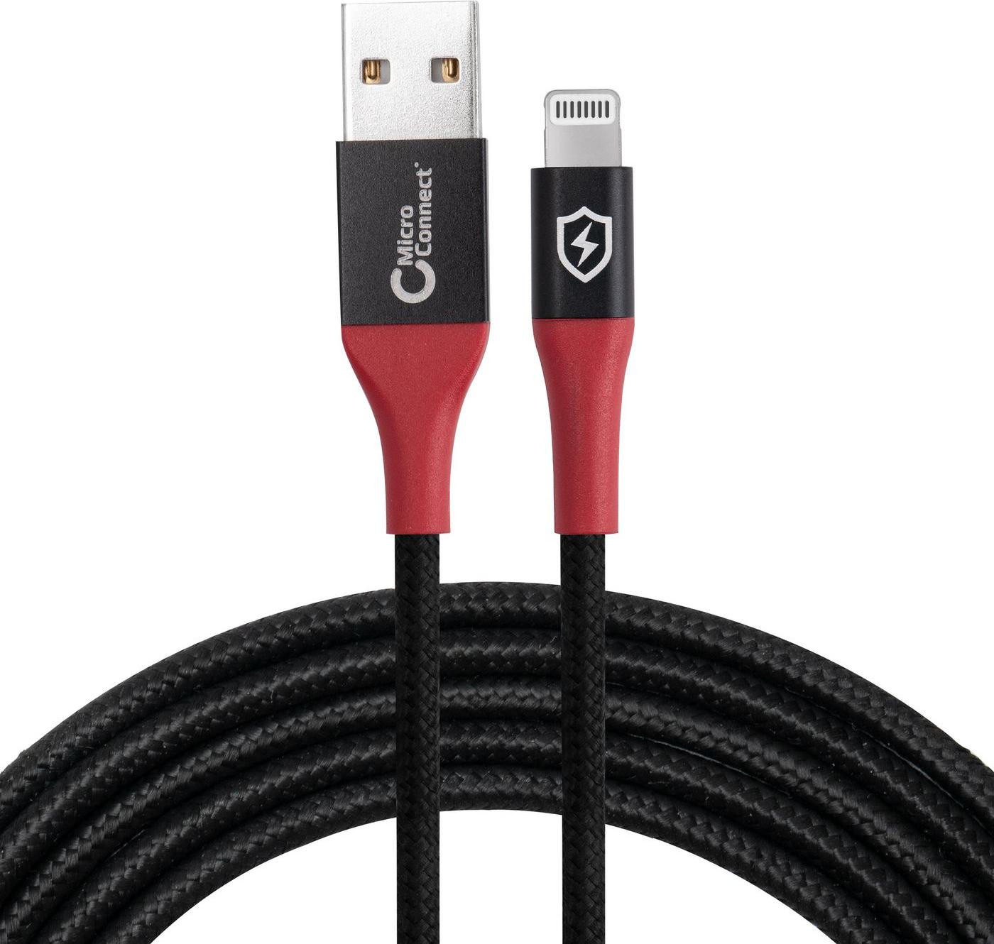MicroConnect MC-ALIGHTNING-SC Lightning kabel, 1,5 meter, Zwart, Recht