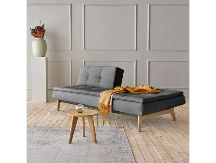 Schlafsofa Norland Webstoff Kunstfaser 82x210x96cm Dunkelgrau Relaxfunktion skandinavisch