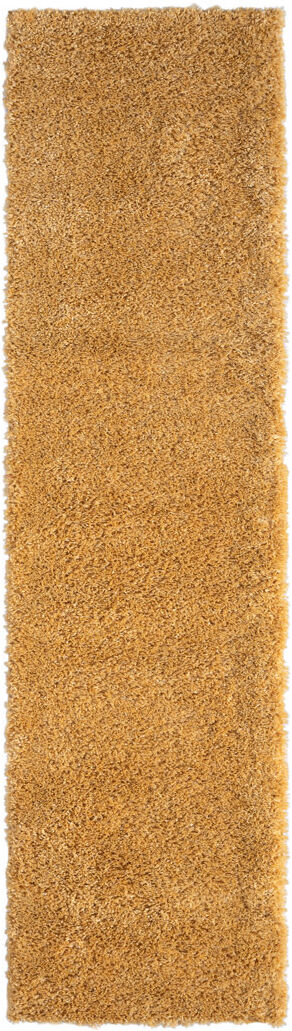17 Stories Shaggy Lush Golden Yellow Rug Runner 80 x 300cm