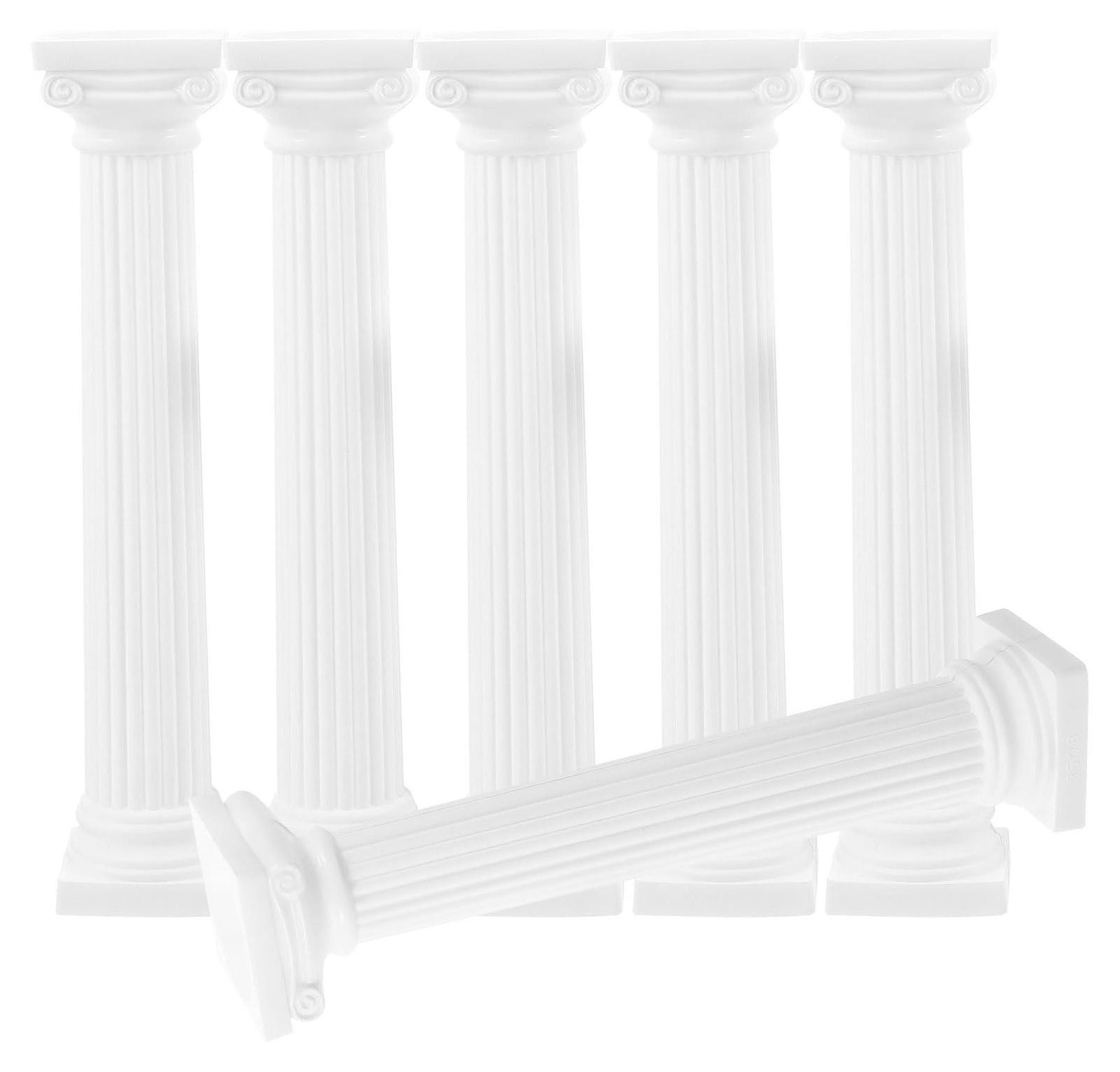 Set van 6 Romeinse zuilen decoratieve accessoires van kunststof voor micro-landschappen