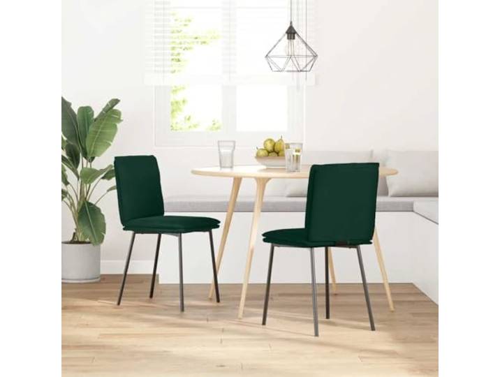 KGHERMDF Esszimmerstühle 2 STK. Dunkelgrün Samt Samtbezug, Metallgestell, Schaumstoffpolsterung, Ergonomisches Design, Für Esszimmer und Wohnzimmer