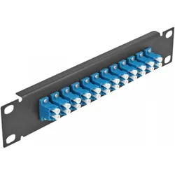 Delock 10? LWL Patchpanel 12 Port LC Duplex blau 1 HE schwarz, Server Zubehör, Schwarz