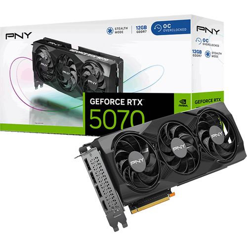 12GB PNY GeForce RTX 5070 Overclocked Triple Fan Aktiv PCIe 5.0 x16 (Retail)