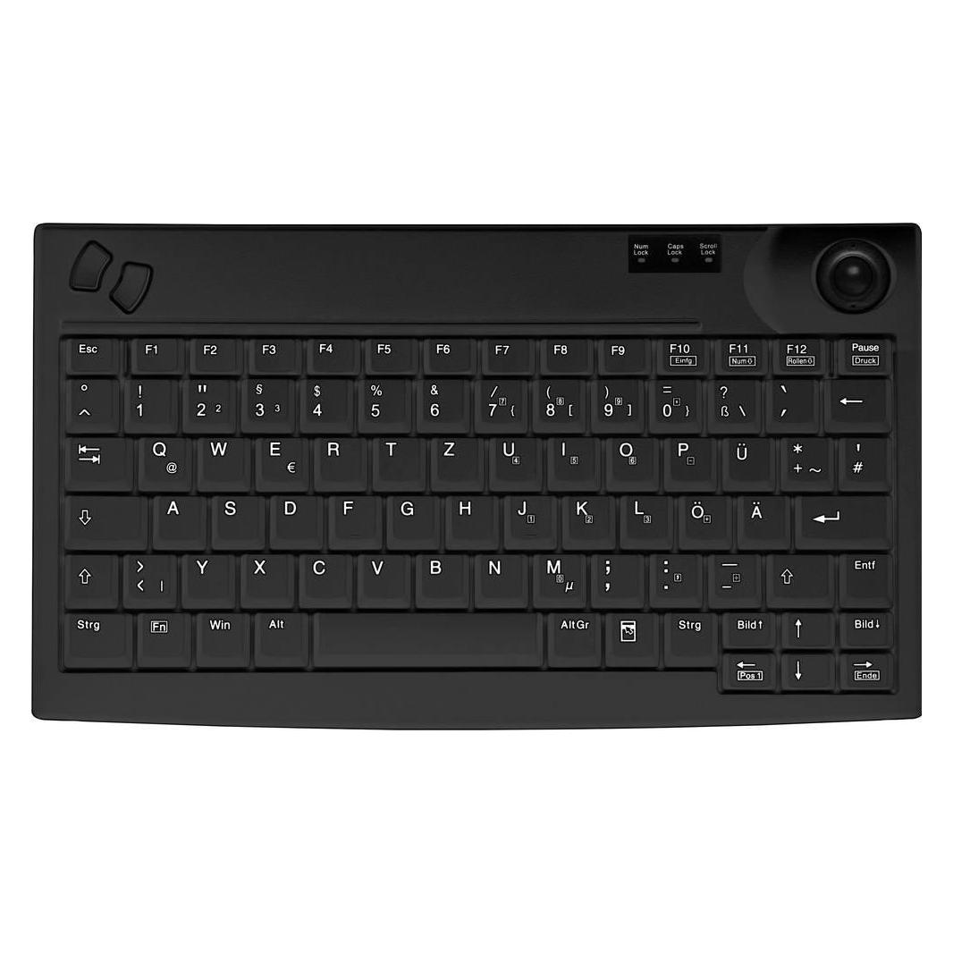 Active Key Tastatur Kompakte Industrie mit integriertem Trackball (US, Kabelgebunden) (AK-440-TU-B/US)