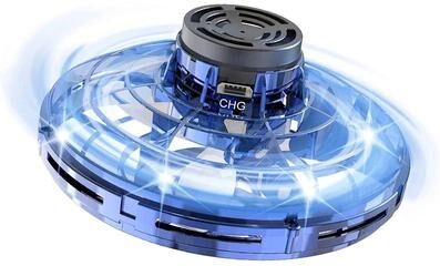 Multicon Wholesale Hub Flying LED Fidget Spinner UFO Drone Toy Stress Reliever, Focus Enhancer, Perfect For Kids & Adults blue