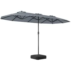 COSTWAY Doppelsonnenschirm 400x200cm mit Ständer und Kurbel, Gartenschirm UPF 50+, Marktschirm XXL.COSTWAY Guarda-sol duplo 400x200cm