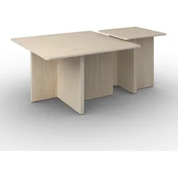 Couchtisch Lucca Creme MDf/Kunststein 2-er Set