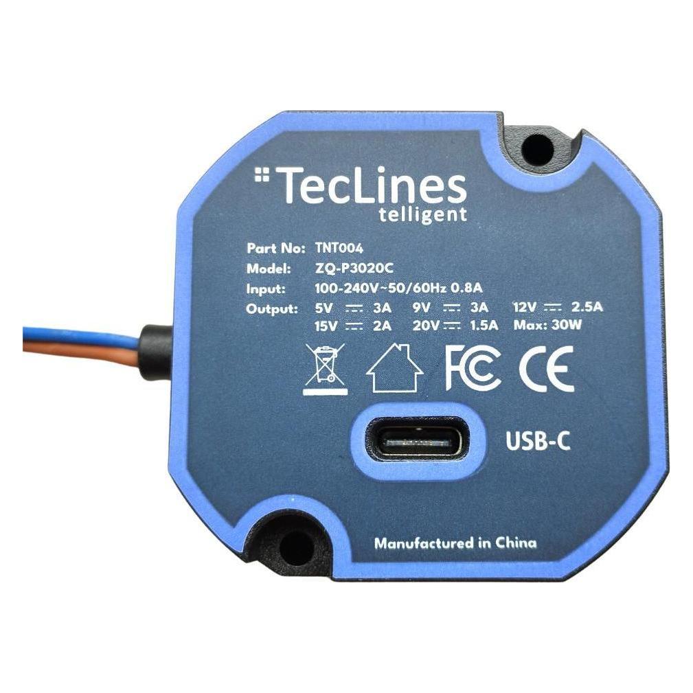 TecLines TNT004 Wandeinbau USB Tablet Unterputz Netzteil 30W Leistung (30 W) (43782186)