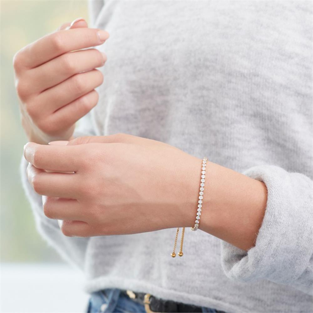Unique Armband Edelstahl IP-Gold Zirkonia gold