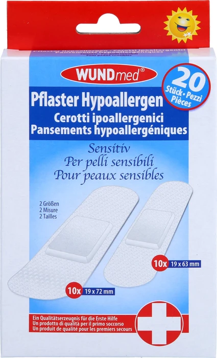 Pflaster hypoallergen sensitiv transparent 2 Größ. 20 St