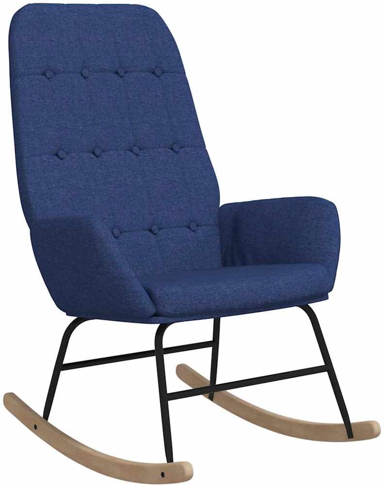 vidaXL Chaise à bascule Bleu Tissu
