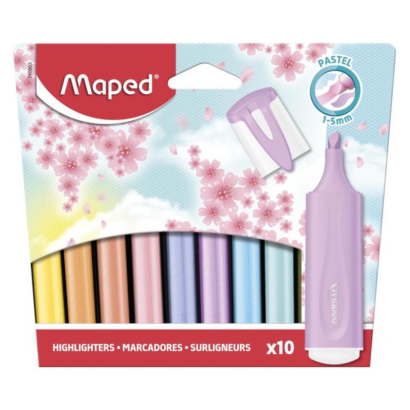 Maped Fluo Peps pastell Textmarker farbsortiert, 10 St. (10x) (740903)