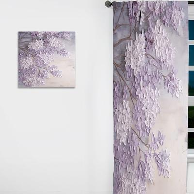 DESIGN ART Designart - Blooming Lilac Melody I - Lilacs Curtain - Blackout Floral Curtain - 1 Panel