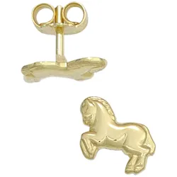 Paar Ohrstecker JOBO "Kinder-Ohrringe Pferd", gold (gelbgold 333), Ohrringe, Damen, Gelbgold 333, 333 Gold