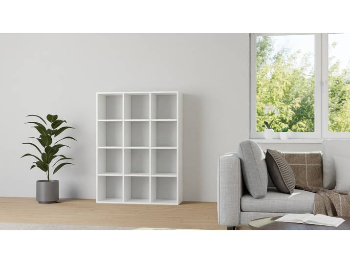 Weißes Schallplattenregal nach Maß MDF Beschichtet MDF Weiß matt