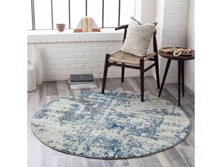 Teppich LIVABLISS DUNKIRK , blau, B:160cm H:10,9mm L:160cm, Polypropylen, Teppiche, Teppich