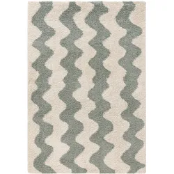 benuta Pop Hochflor Shaggyteppich Louise Grün 120x170 cm - Hochflor Teppich für Wohnzimmer