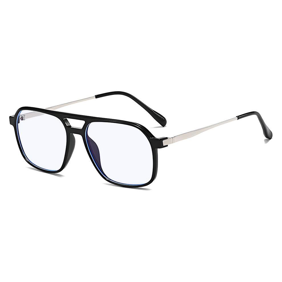 Techsuit - Anti-Blue Light Glasses Reflex PC (83092) - Unisex, Oversized, Square - Sand Black (70451392)