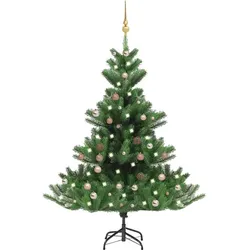 vidaXL Künstlicher Weihnachtsbaum Nordmann LED & Kugeln Grün 150 cm