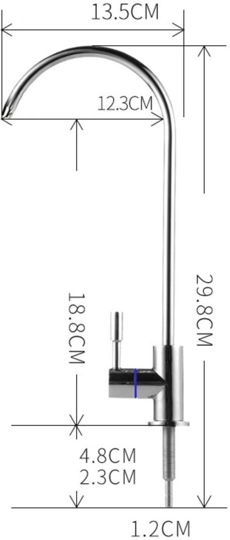 INF Edelstahl-Einhebelhahn für Wasserfilter – 360° drehbar, Spritzschutz-Auslauf, universeller Ersatzhahn