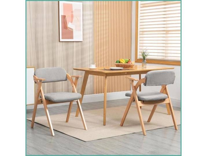 Chaises pliantes HOMEFUN - avec accoudoirs assises rembourrées empilables - Lot de 2 - Gris