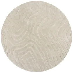 WOLLTEPPICH LEVEN, abstrakt, Beige, Ø 160 cm