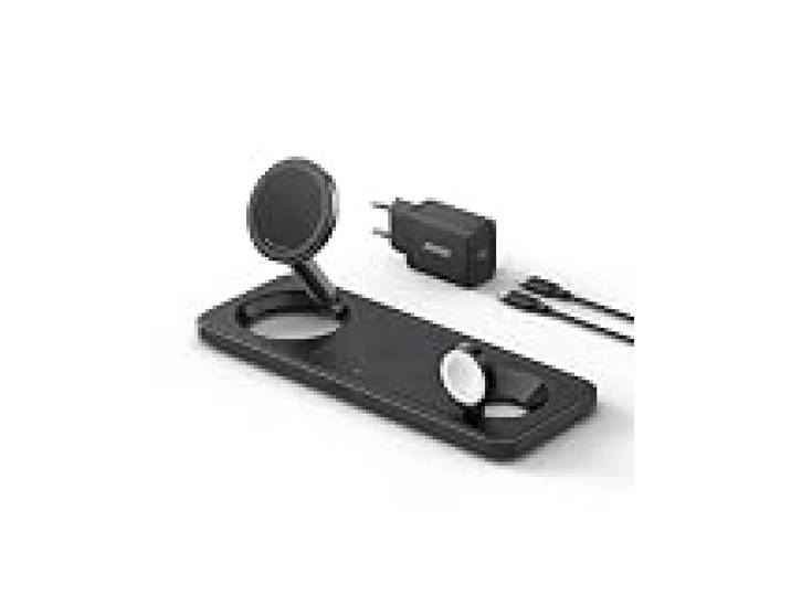 Anker Stacja magnetyczna pozioma MagGo 15W 3-in-1 Czarna