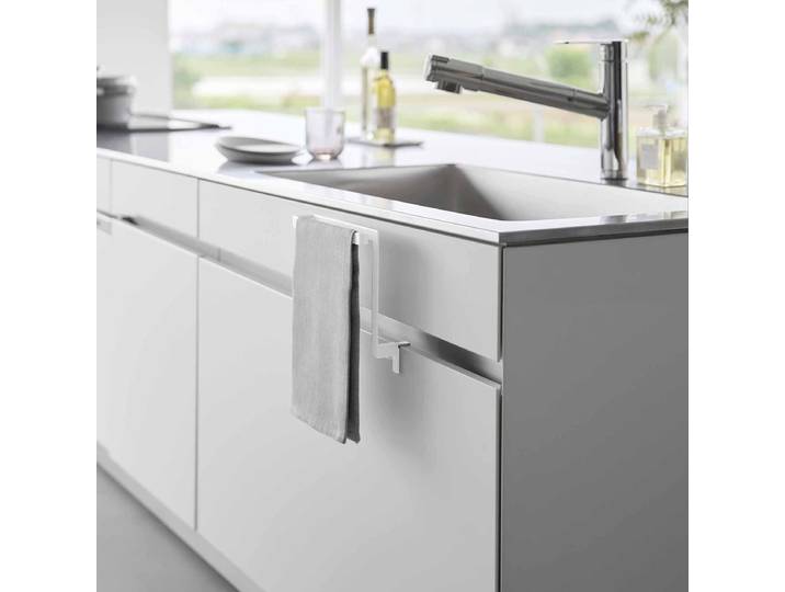 Porte-serviettes suspendu Tower Acier, thermolaqué Blanc/Blanc 20 x 20 x 9cm