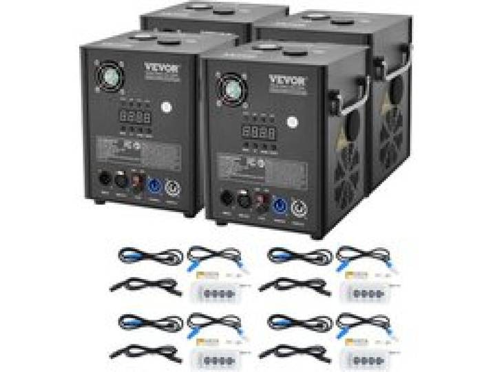 VEVOR Machine à étincelles froide 4PCS 500 W machine à feux d'artifice alliage d'aluminium contrôleur DMX réglable de 2 à 4 m 7 minutes par recharge pour mariages, spectacles de DJ, fêtes, événements