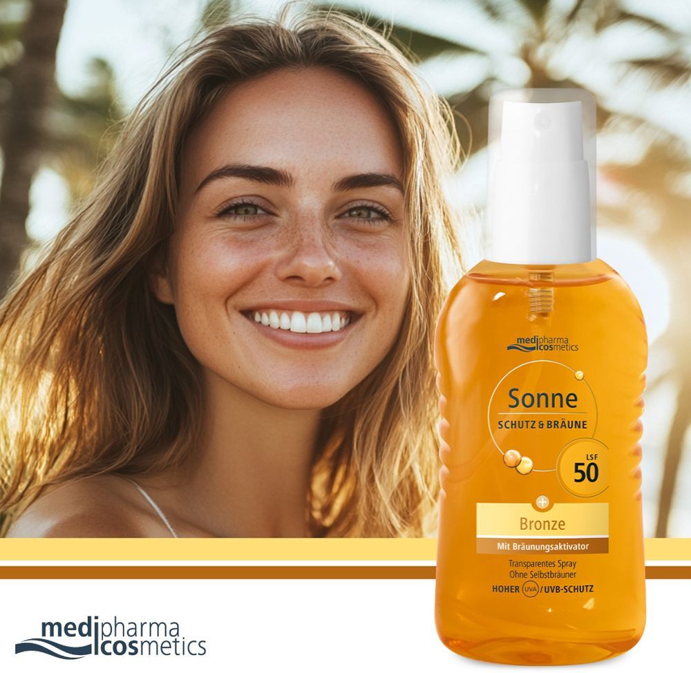 medipharma cosmetics Sonne Schutz & Bräune Spray bronze LSF 50 200 ml