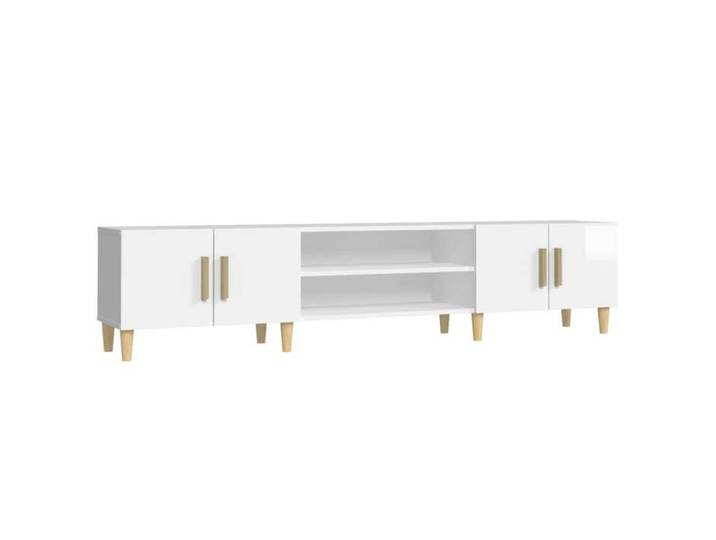 Console TV VENT-FLASH - Banc TV Meuble TV - blanc brillant 180x31 5x40 cm bois d'ingénierie - Meuble de Salon（47708）ZLH