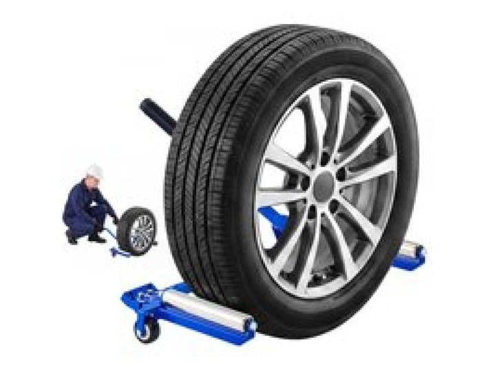 VEVOR Klappbarer Reifenradwagen Breitenverstellbar bis 109 kg Belastbar, für SUVs, Wohnmobile und Kleine Lkw, für 15-40 Zoll Reifen, mit 360° Rollen, Verlängertem Griff und Verstärktem Stahlrahmen