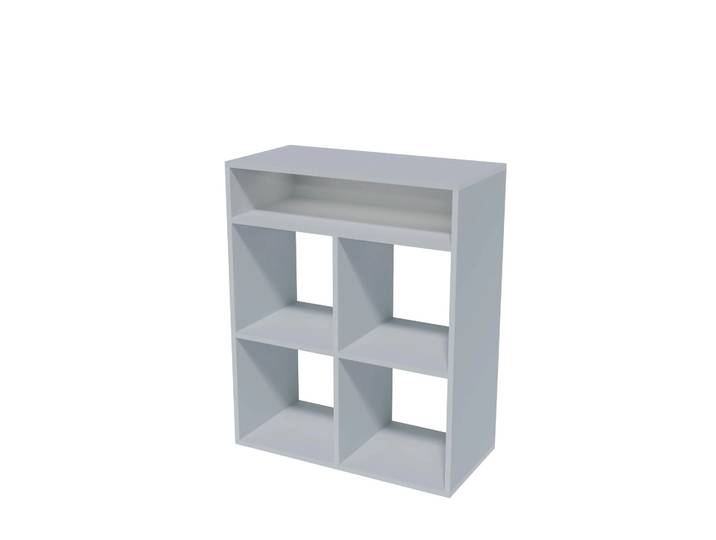 BADEDU WARD Regal 72 cm breit, Weiß, 5 Fächer