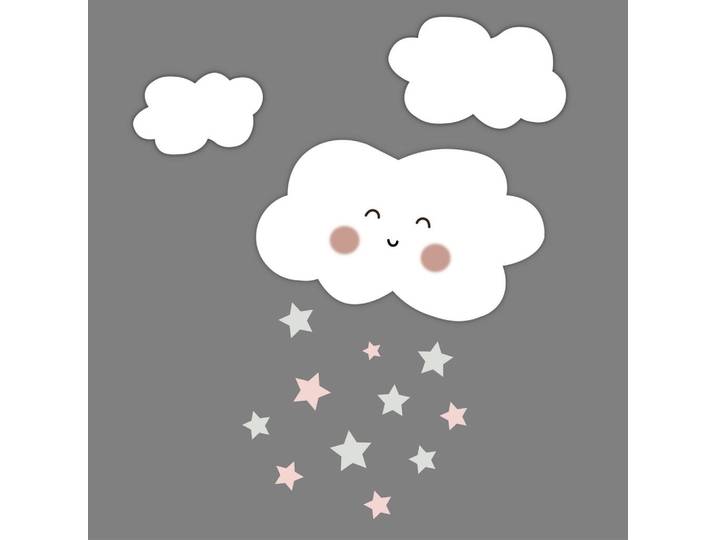 Babywanddeko Raining Stars, Grau, Natur, Holz, Kunststoff, 40x40x3 cm, Babymöbel, Kinderzimmer-Deko, Babyzimmer Wanddeko