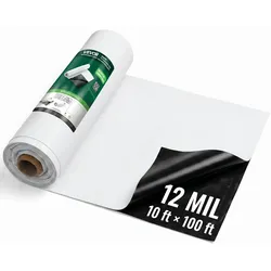 VEVOR Polyethylenfolie 3,05x30,48m Gartenfolie 0,3mm Dick Schwarz/Weiß, Kunststoffrolle für Gartenarbeit Abdeckplane Malerplane Abdeckfolie für Kriechkeller Dampfsperre Unkrautbekämpfung