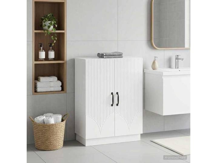 Magnifique Meuble de Rangement de Salle de Bain HOORN Blanc brillant - Résistance à l'humidité &2757