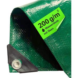 TK-Gruppe Abdeckplane Easy, grün, 200g/m², UV-beständig, wasserdicht, 2 x 2m