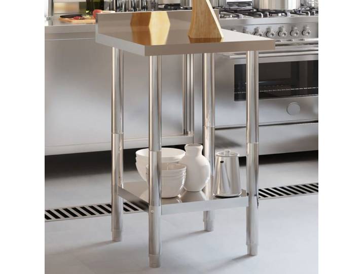 Table de travail de cuisine - - acier inoxydable - argenté - 55 x 55 x 93 cm@glu78f