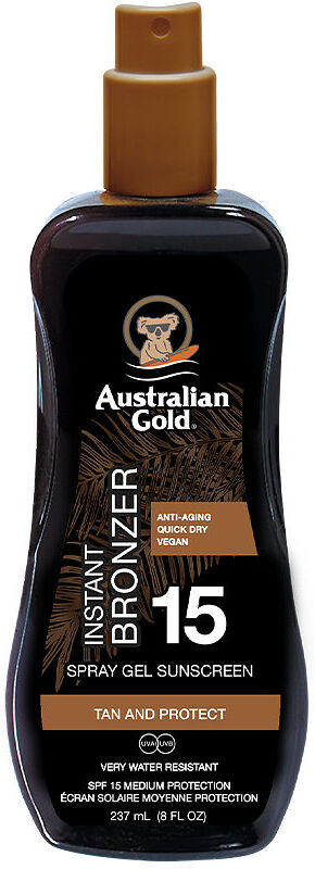 Australian Gold Sunscreen SPF15 spray gel with instant bronzer 237 ml
