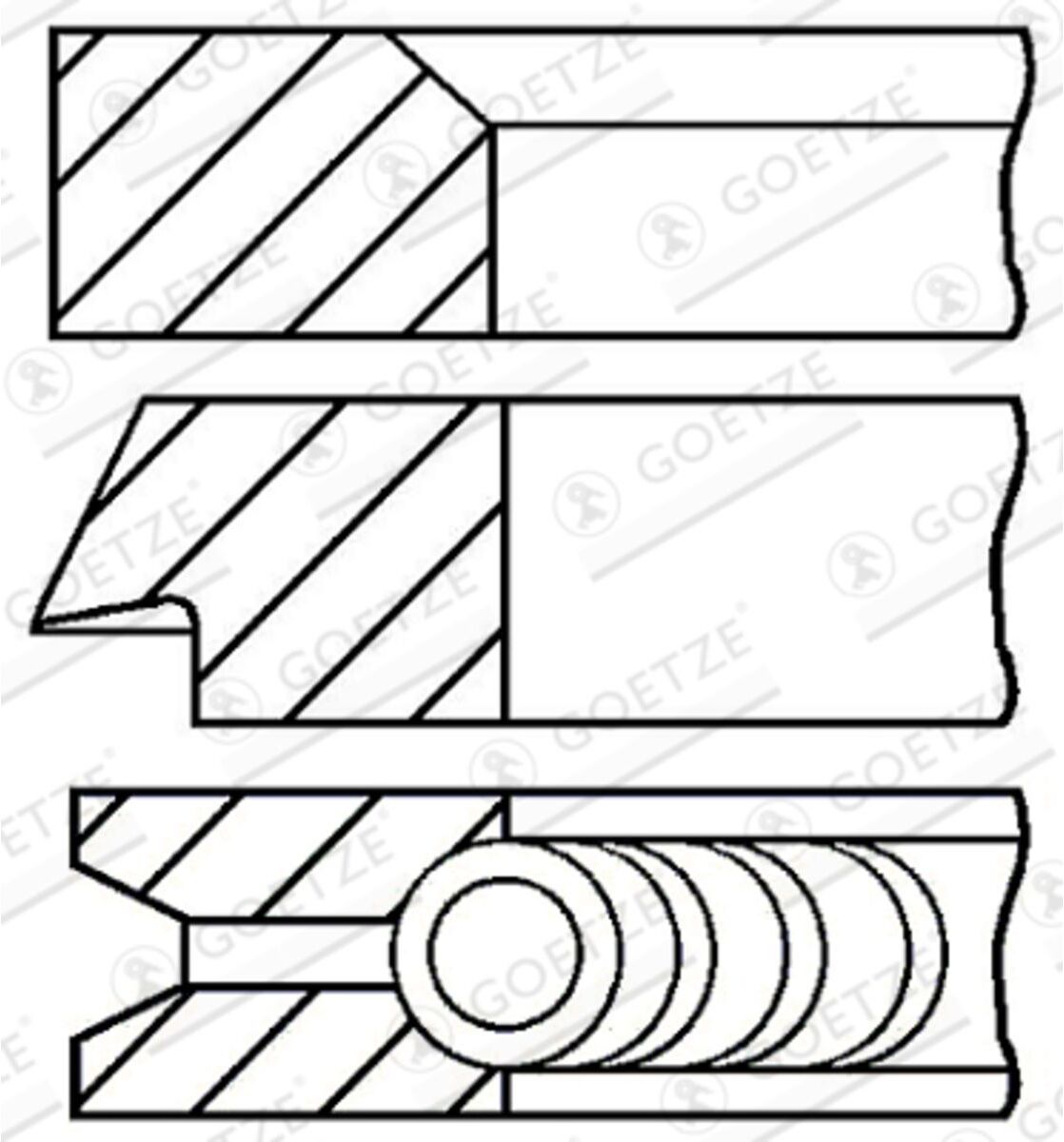 Engine Kolbenringsatz GOETZE 08-154400-00