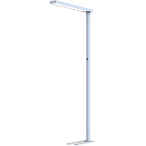 Dotlux Stehlampe Linearo, LED, silber, 185 cm, 5600 Lumen, 50 Watt, dimmbar